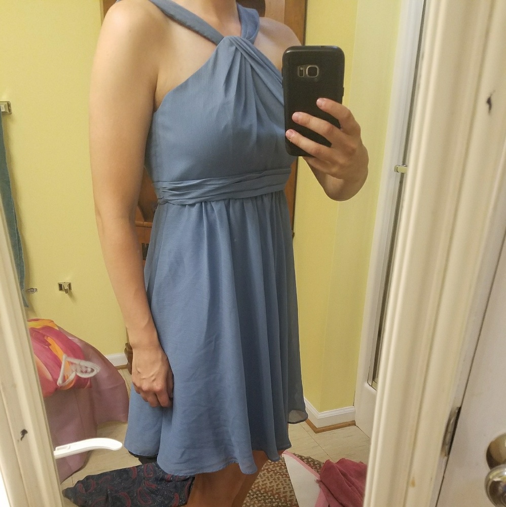 Blue flowy dress